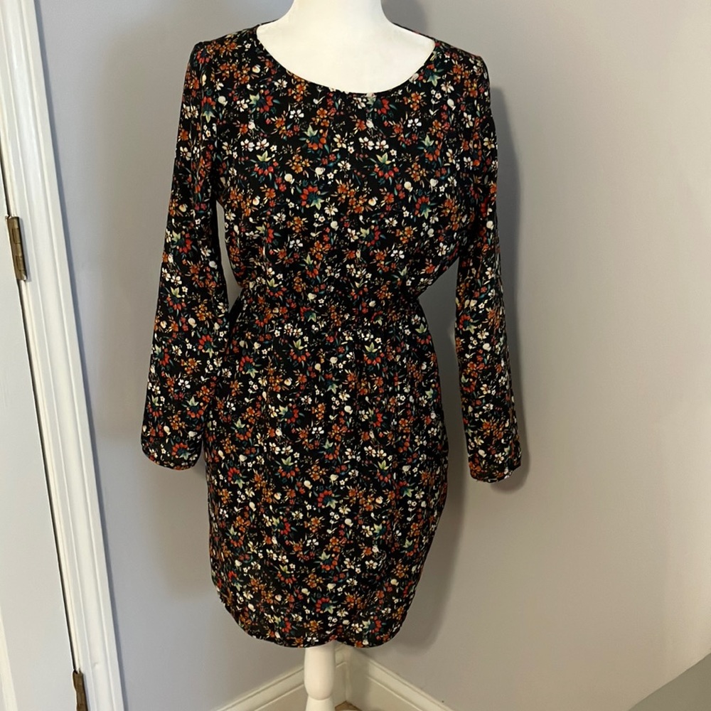 J Crew long sleeve calico floral work or casual dress 4 EUC